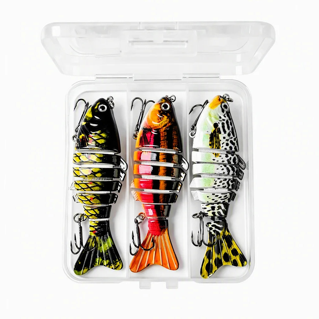 Jsfun Segmented Swimbait Fishing Lure With Treble Hooks
