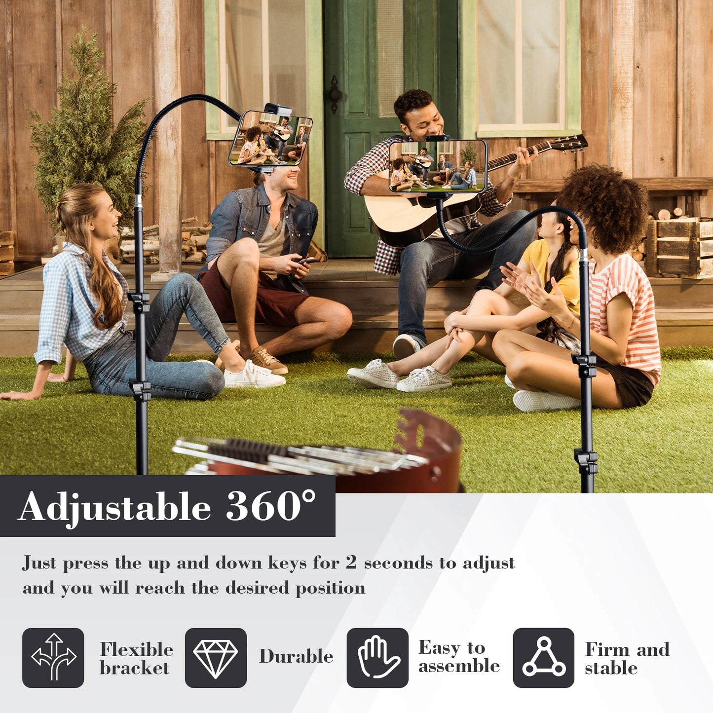 Professional Portable Aluminum Tripod With Flexible Hose And Wireless Remote