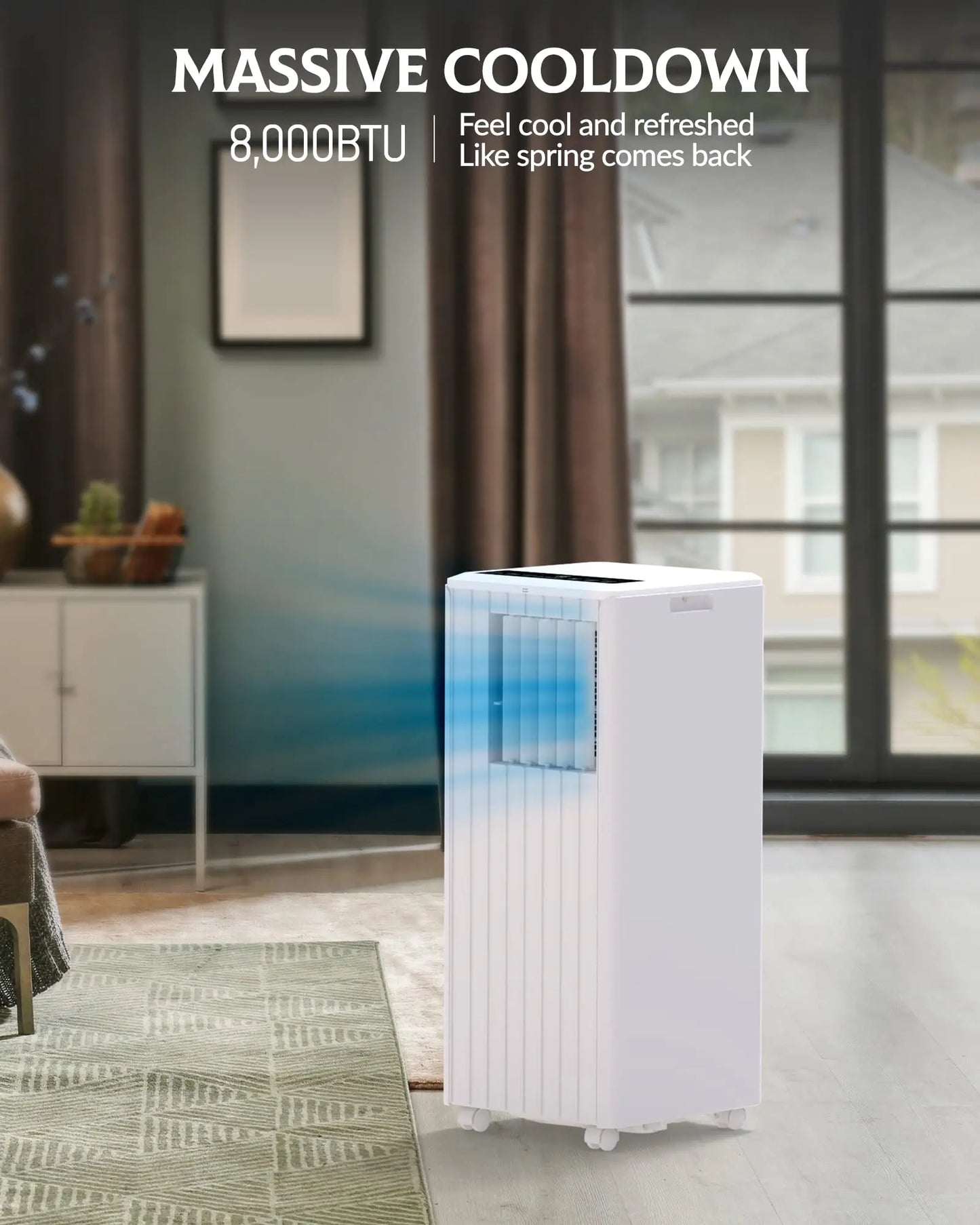 Portable 8000 BTU Air Conditioner With Cooling And Dehumidifier
