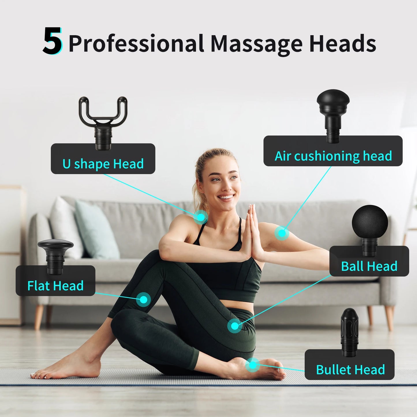 Arborleaf Percussion Massage Gun With Six Speeds And Five Heads
