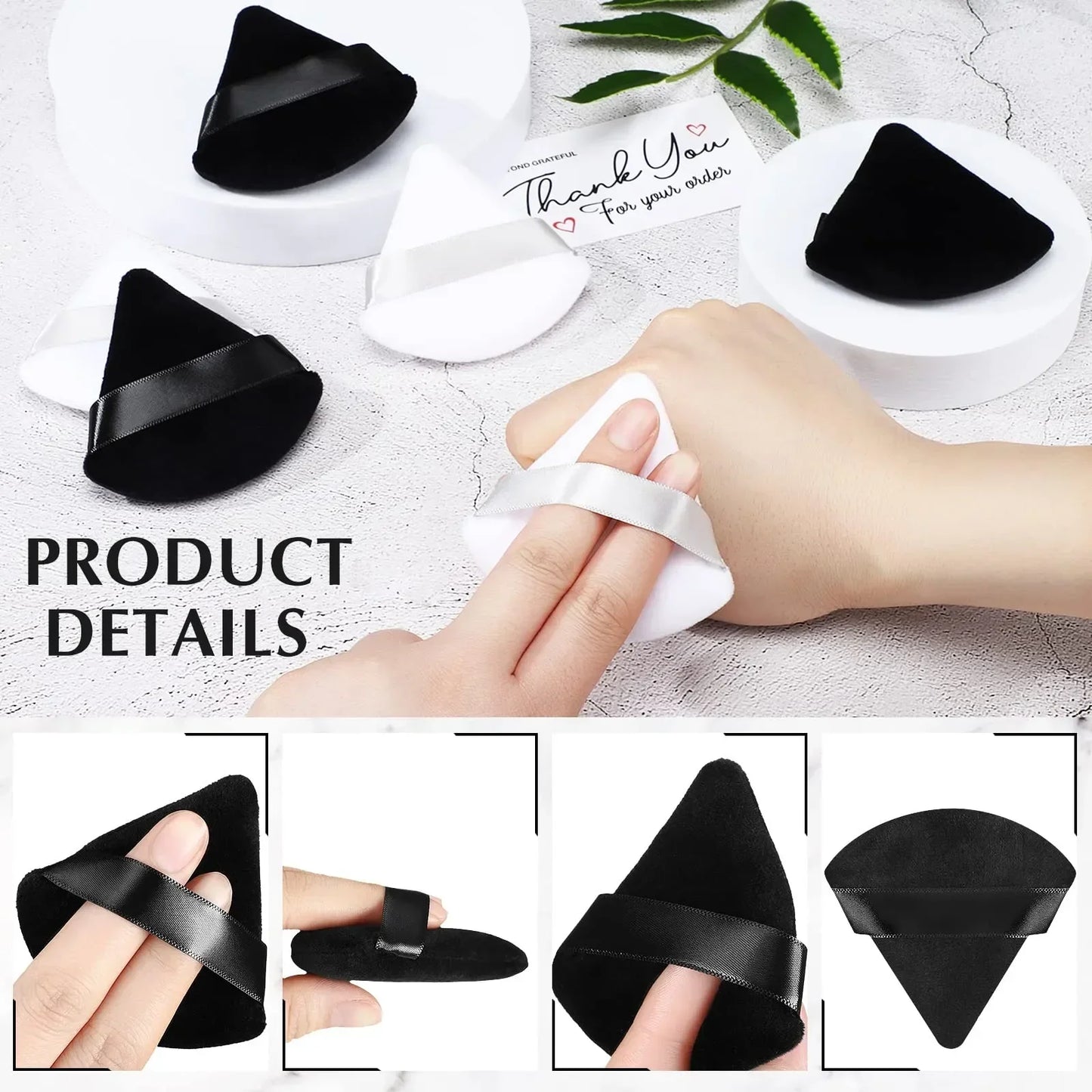 Soft Triangle Velvet Cosmetic Puff For Foundation And Contour