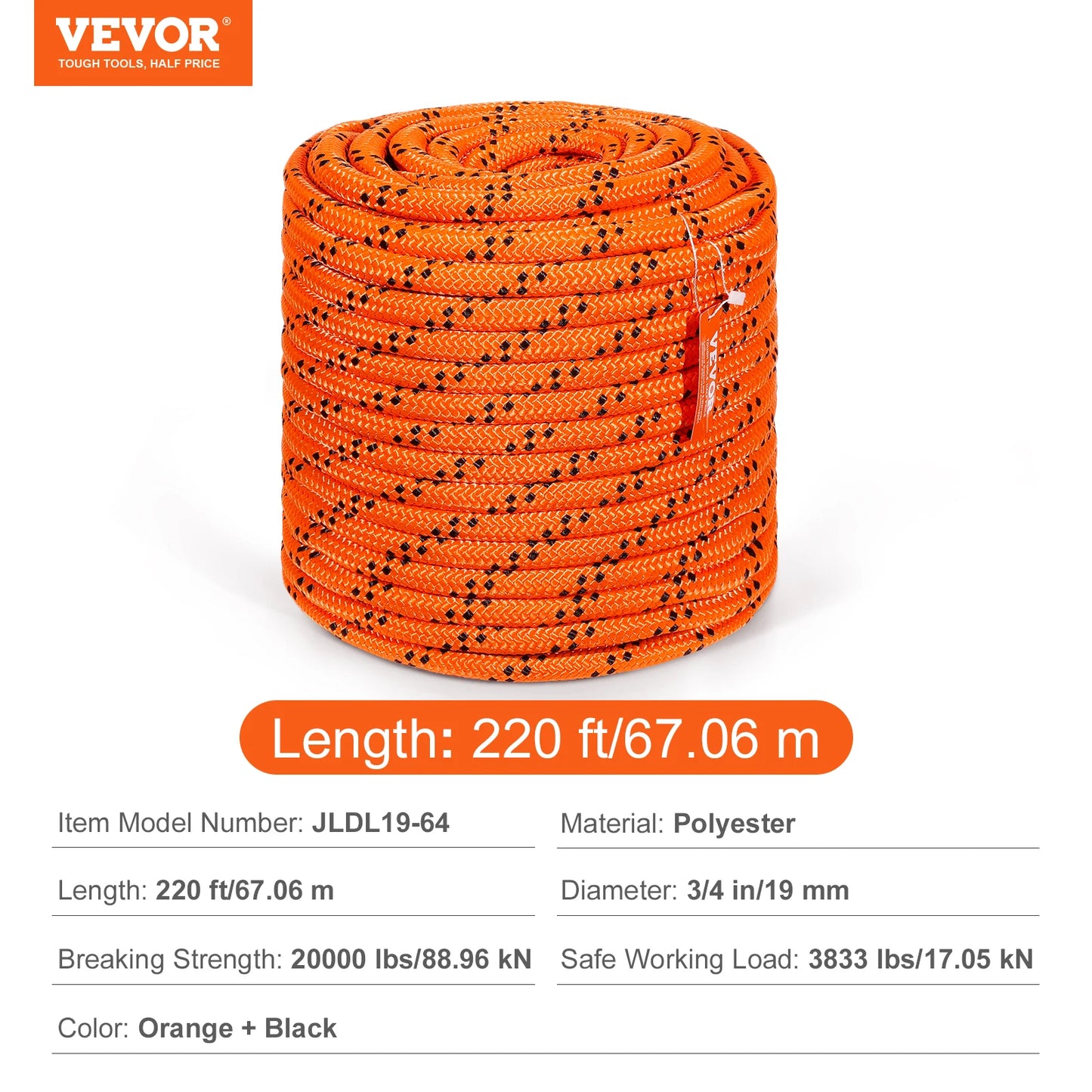 SucceBuy Dual Weave Polyester Rope For Outdoor Camping And Rescue