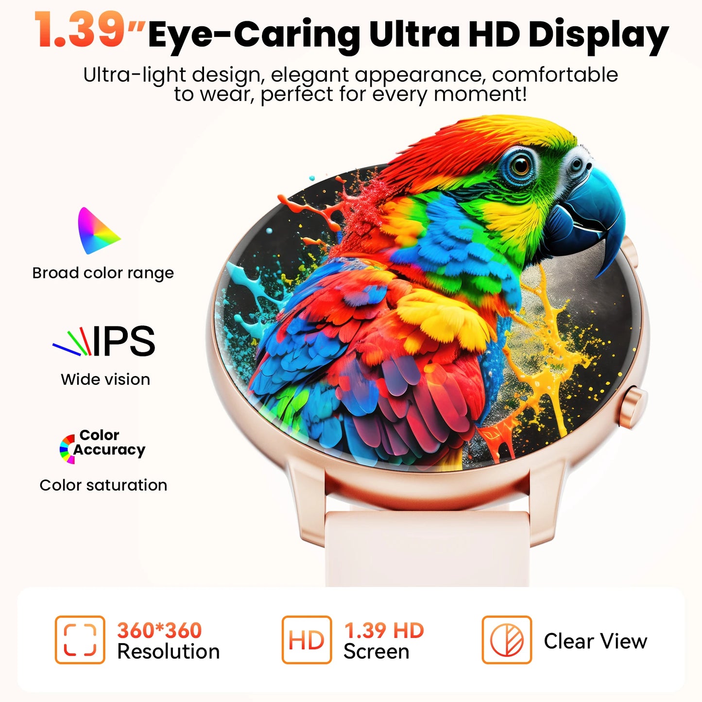Bluetooth Round Smart Watch With Fitness And Health Tracking