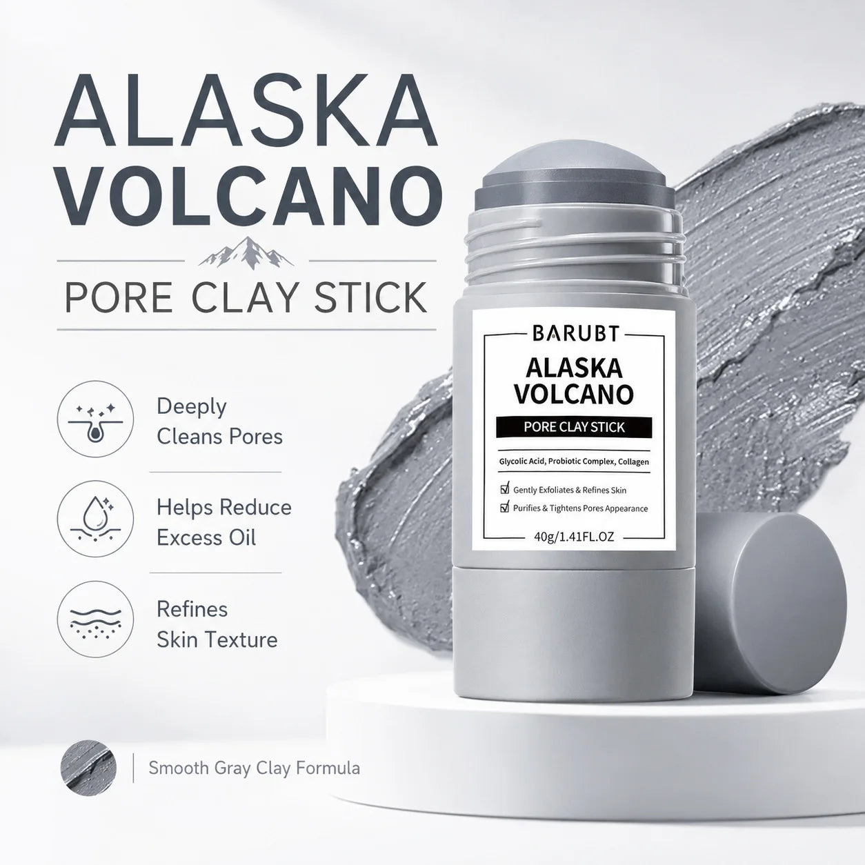 Alaska Volcano Pore Clay Stick Mask For Smoothing Oil Control