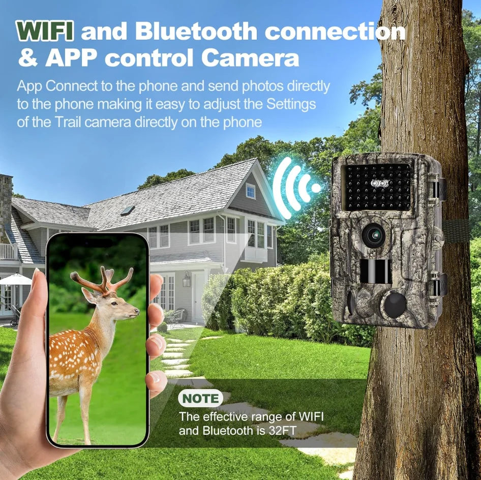 Motion Triggered 4K Wireless Trail Camera With Infrared Night Vision