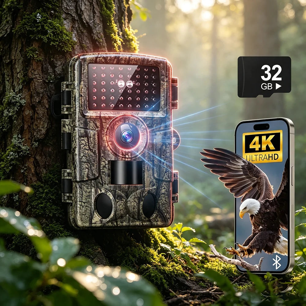 Motion Triggered 4K Wireless Trail Camera With Infrared Night Vision