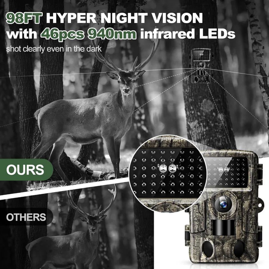 Motion Triggered 4K Wireless Trail Camera With Infrared Night Vision