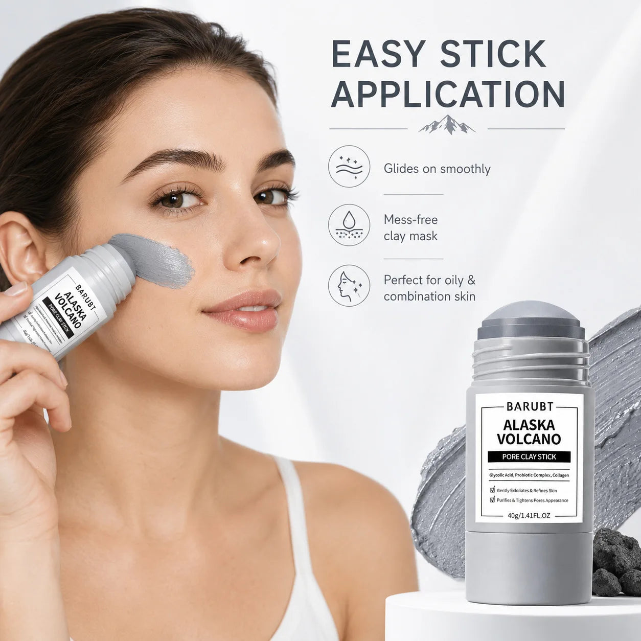 Alaska Volcano Pore Clay Stick Mask For Smoothing Oil Control