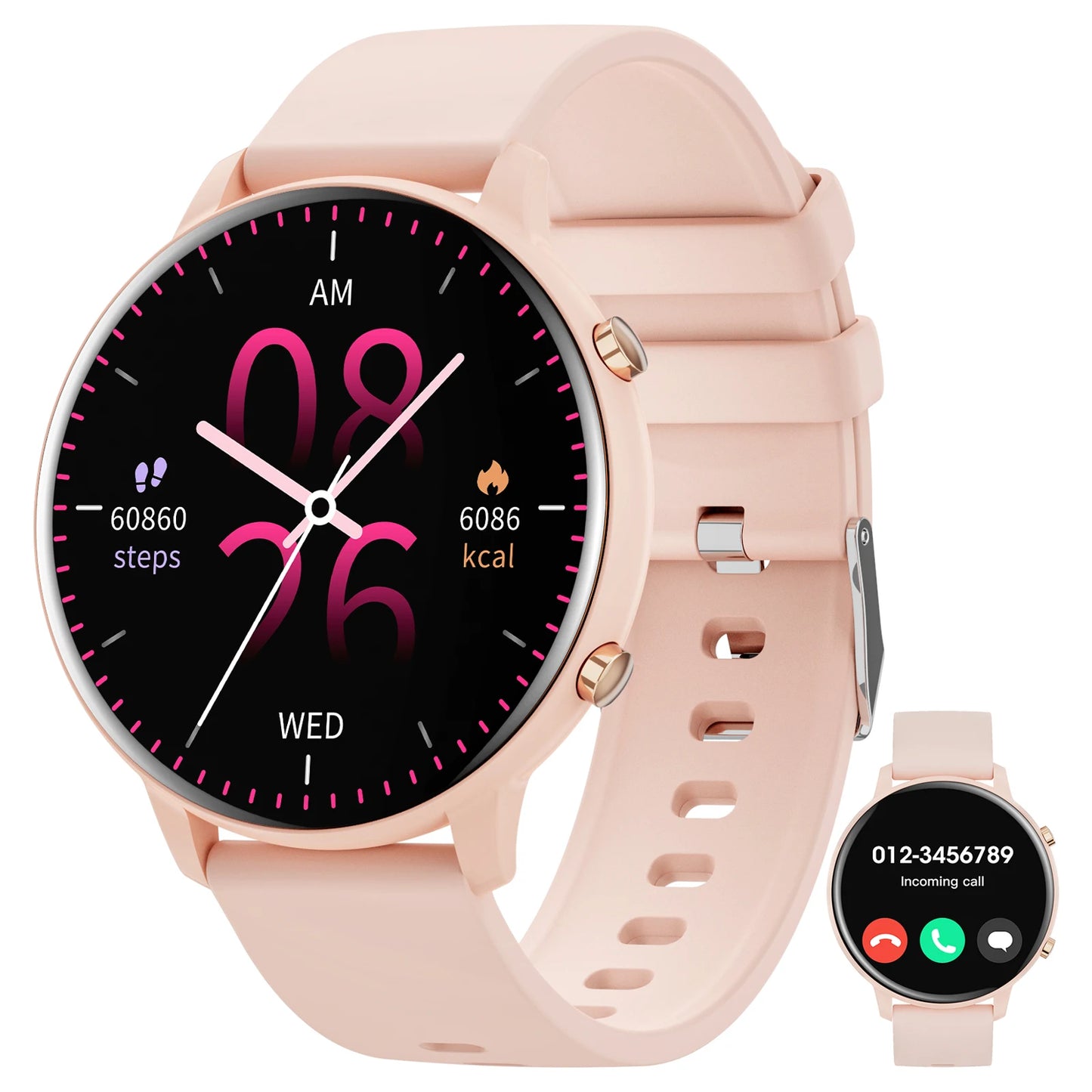Bluetooth Round Smart Watch With Fitness And Health Tracking