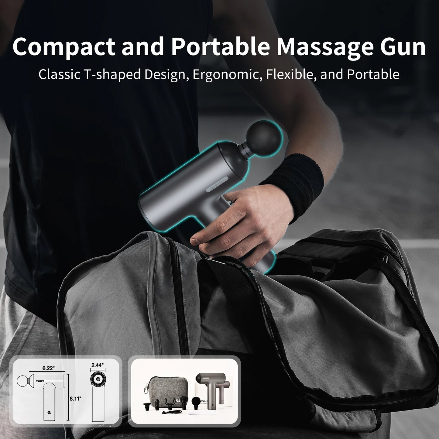 Arborleaf Percussion Massage Gun With Six Speeds And Five Heads