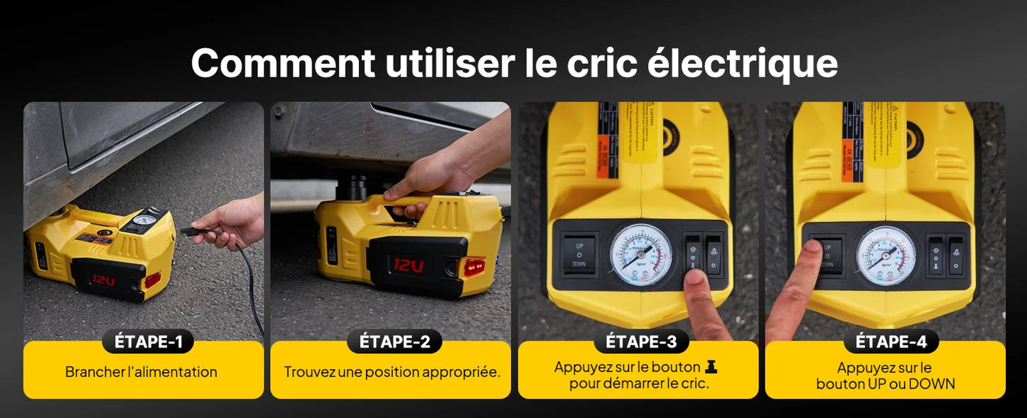 Taskstar Electric Hydraulic Car Jack With Integrated Inflator And LED
