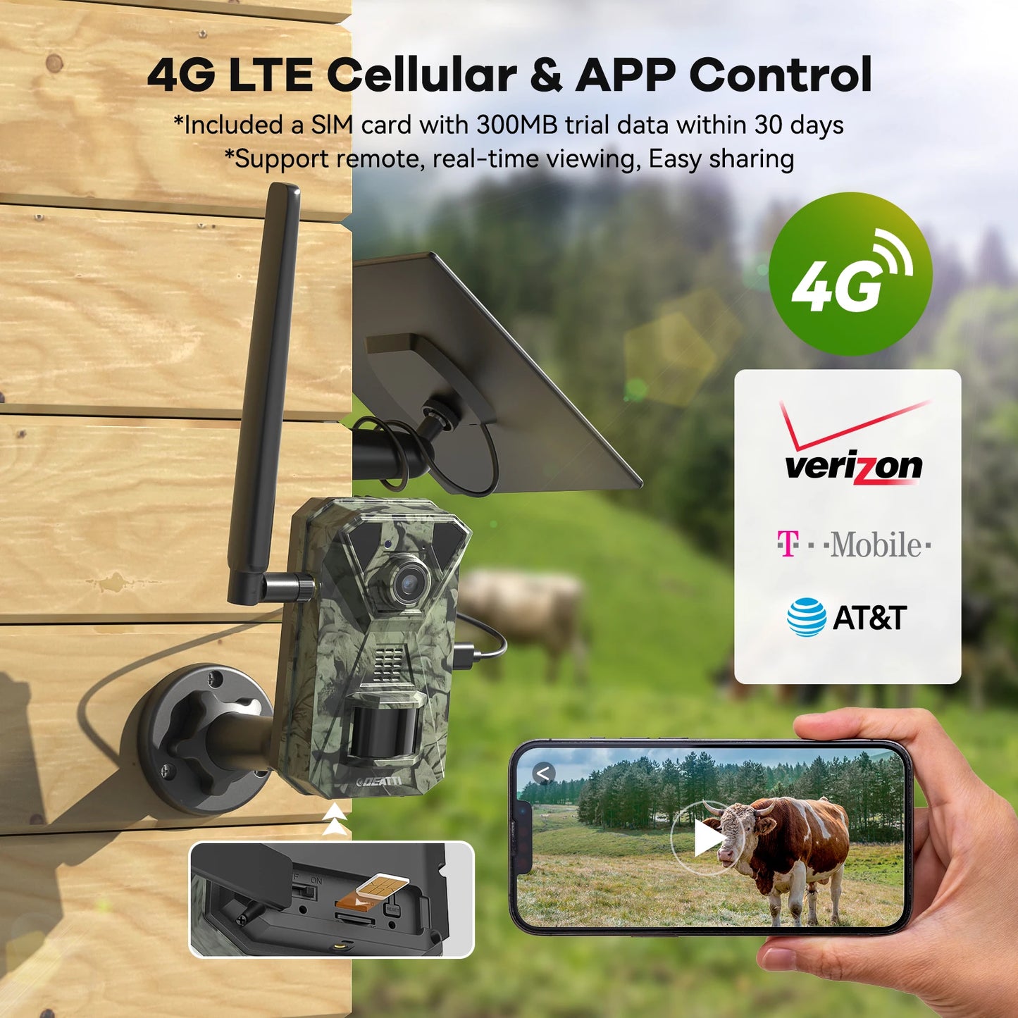 TMEZON 4G LTE Solar Hunting Camera Features 2.7K Night Vision