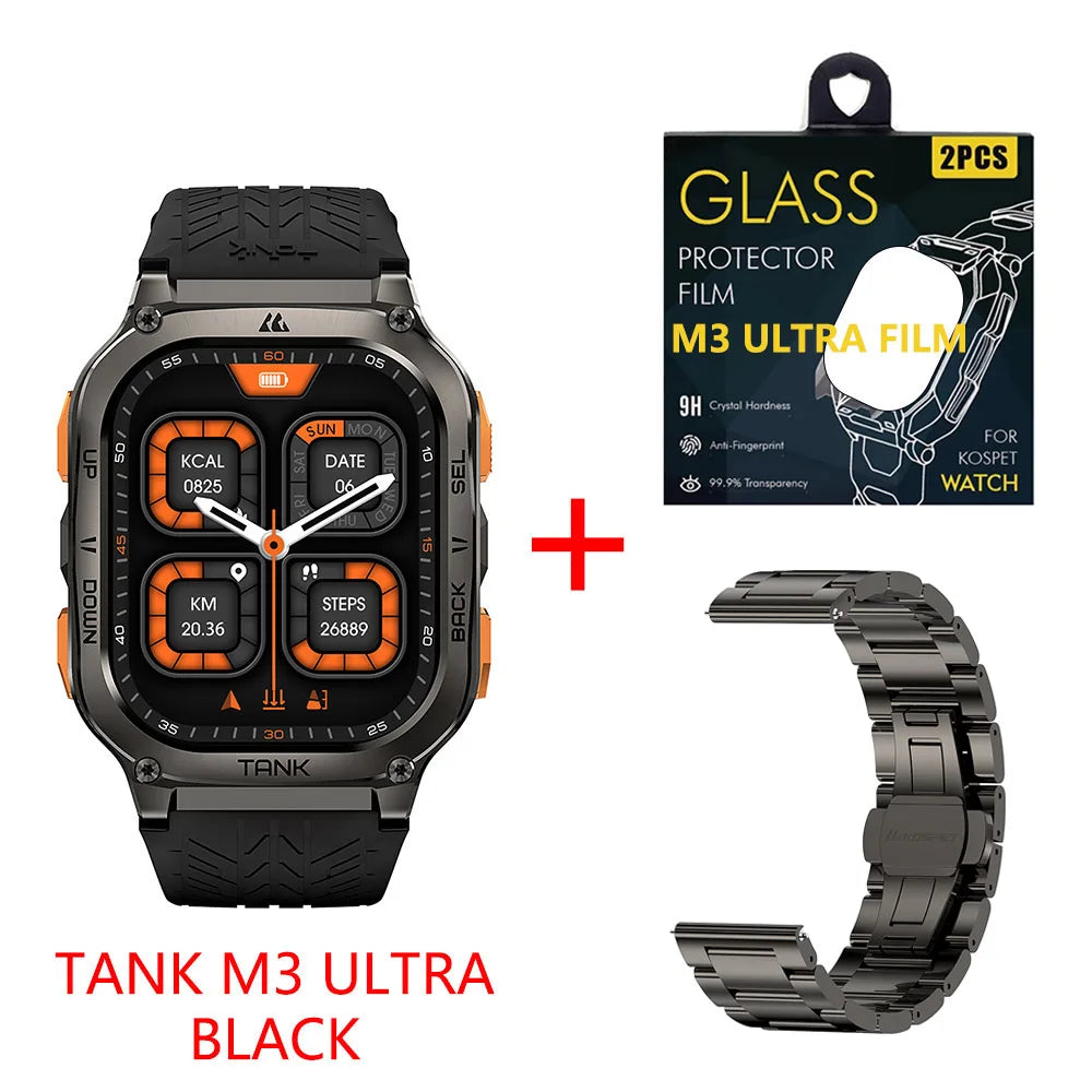 Kospet Tank M3 Ultra Gps Smartwatch Bluetooth Health Monitor Calling