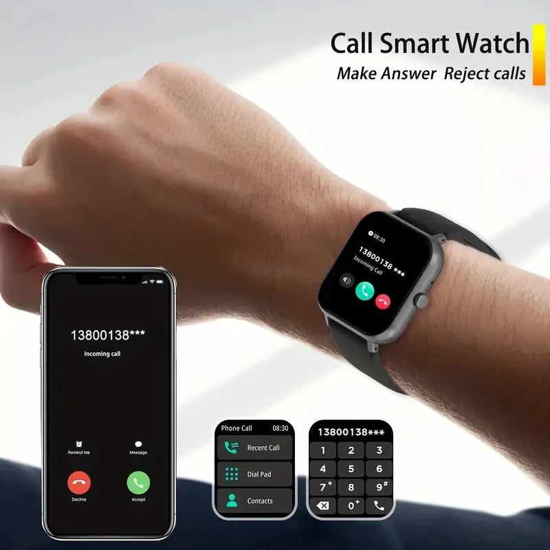 Odelettevcy Unisex Smartwatch With Bluetooth Calling And Multisport Tracking