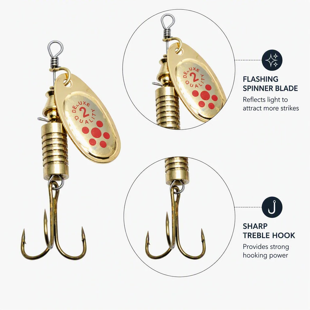 Jsfun Metal Spoon Fishing Lures For Freshwater Bass Trout