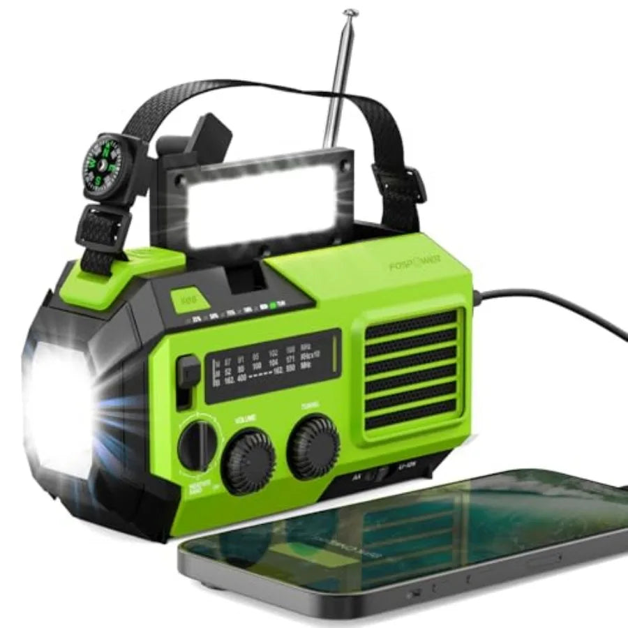 Emergency Weather Radio Hand Crank Solar Powered USB Power Bank