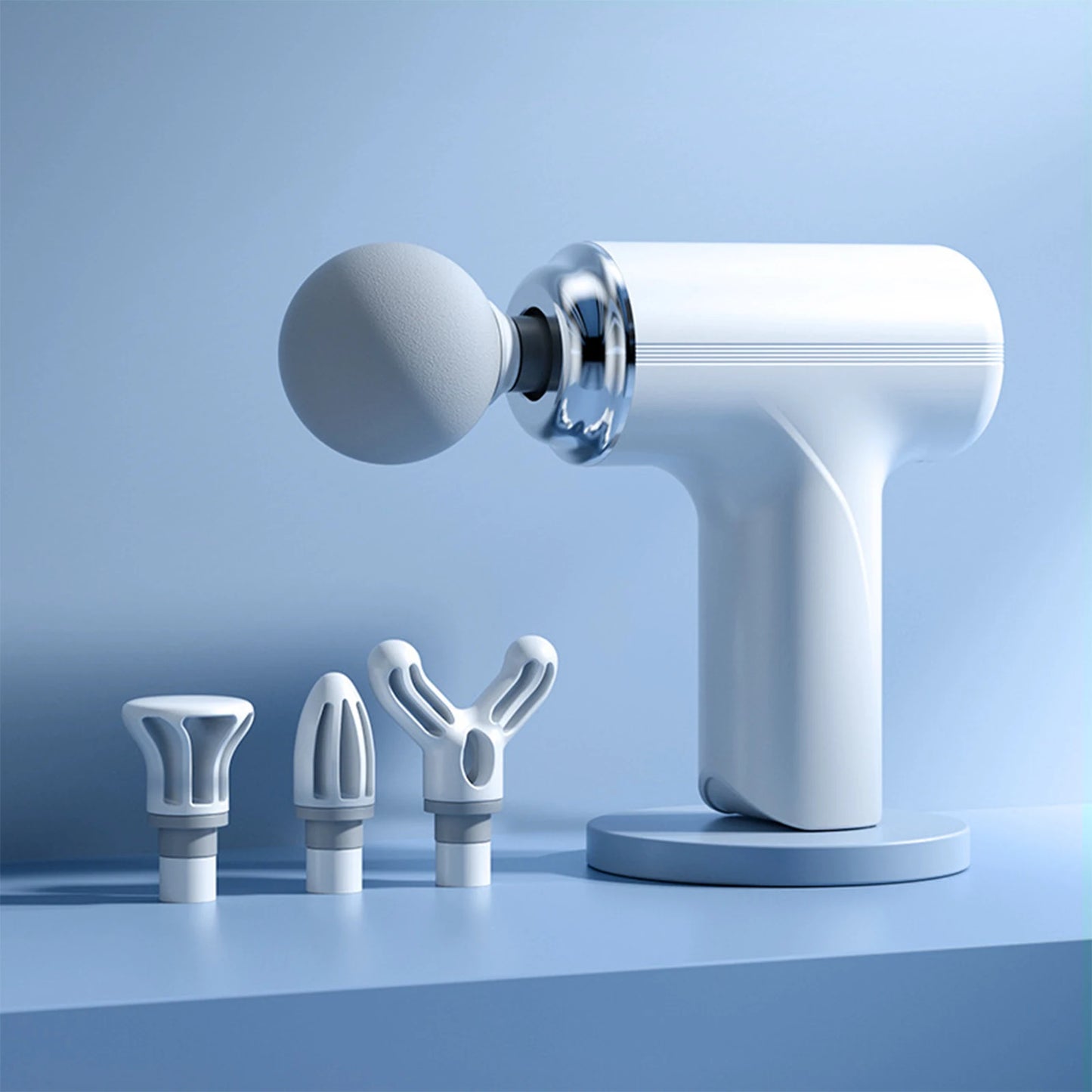 Portable Electric Fascia Massage Gun With Four Replaceable Heads