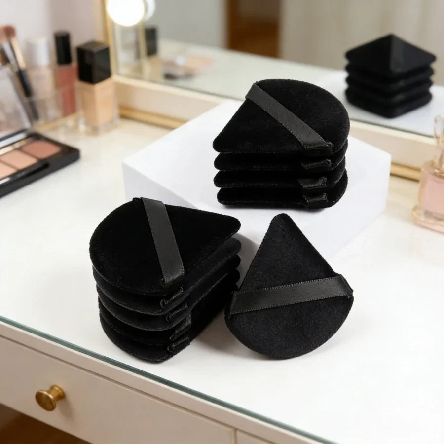 Soft Triangle Velvet Cosmetic Puff For Foundation And Contour