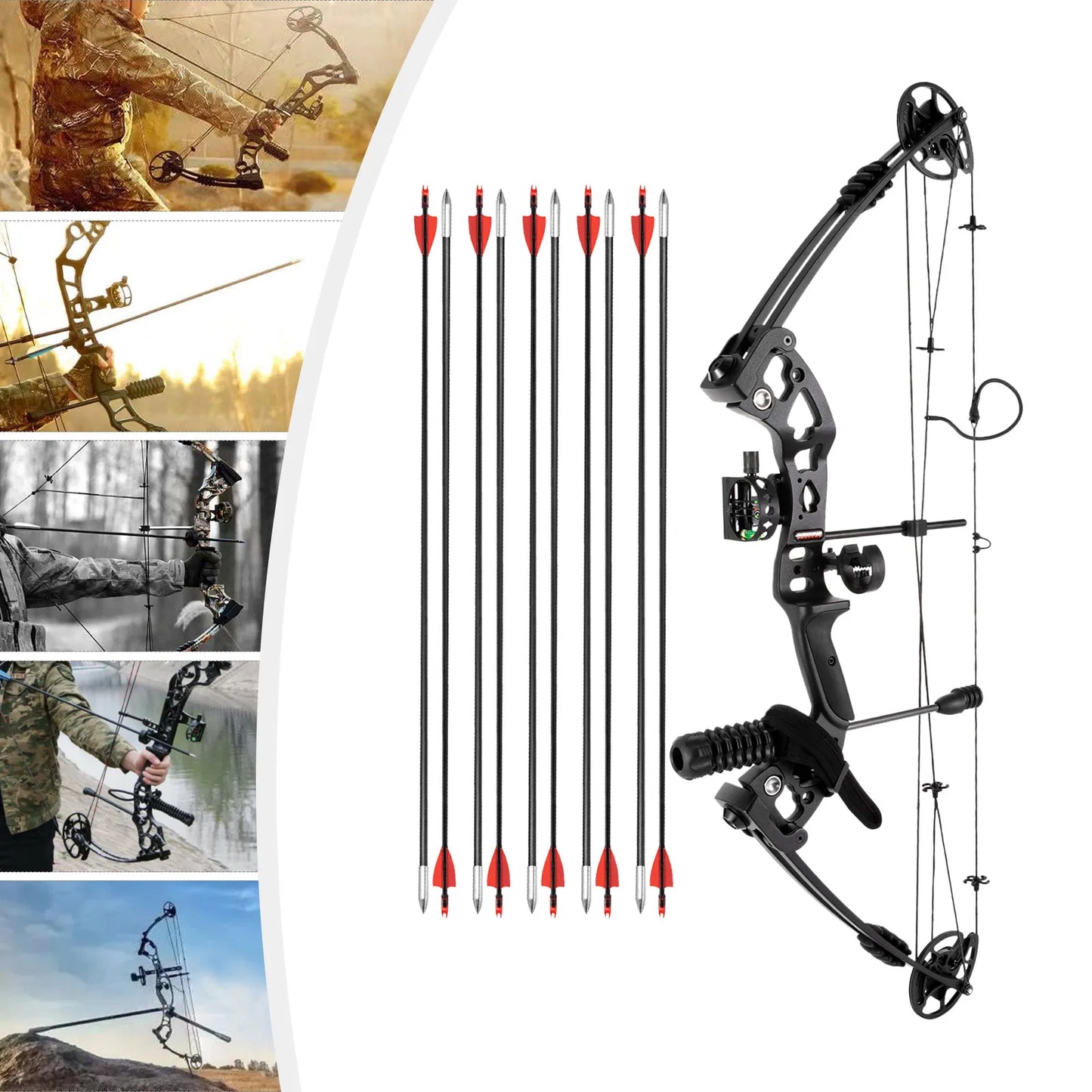 Right Handed Adjustable Compound Bow Kit For Adults And Teens