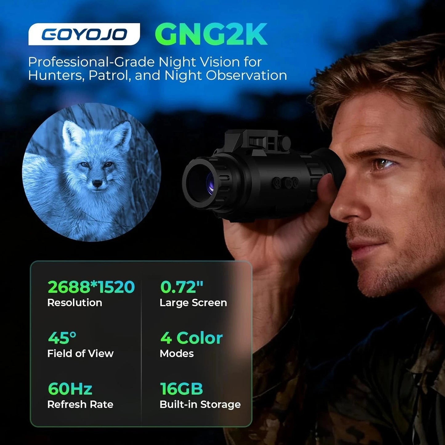 Goyojo 2K Night Vision Monocular With 940nm IR And IP66