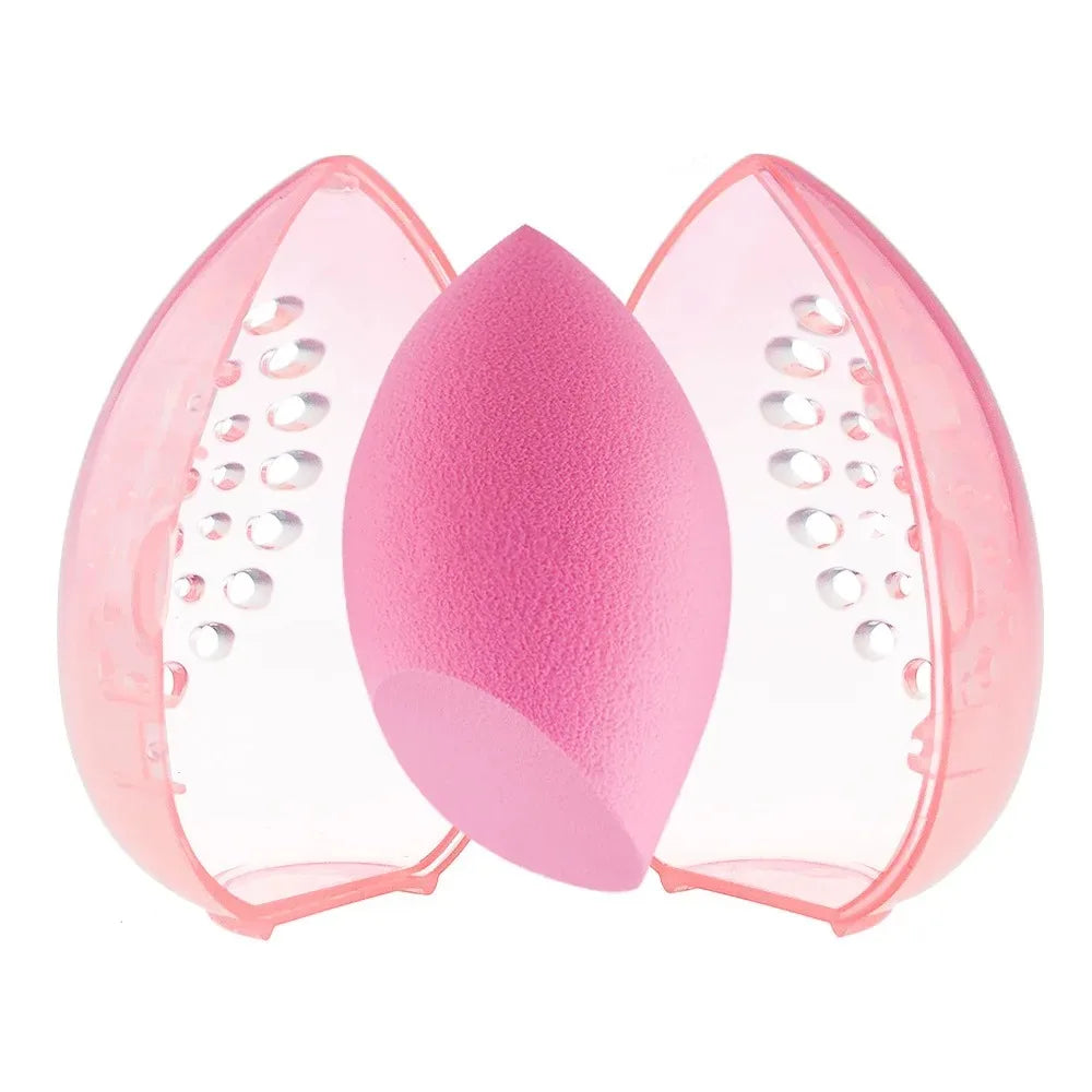 Egg Shaped Plastic Makeup Sponge Storage And Drying Box