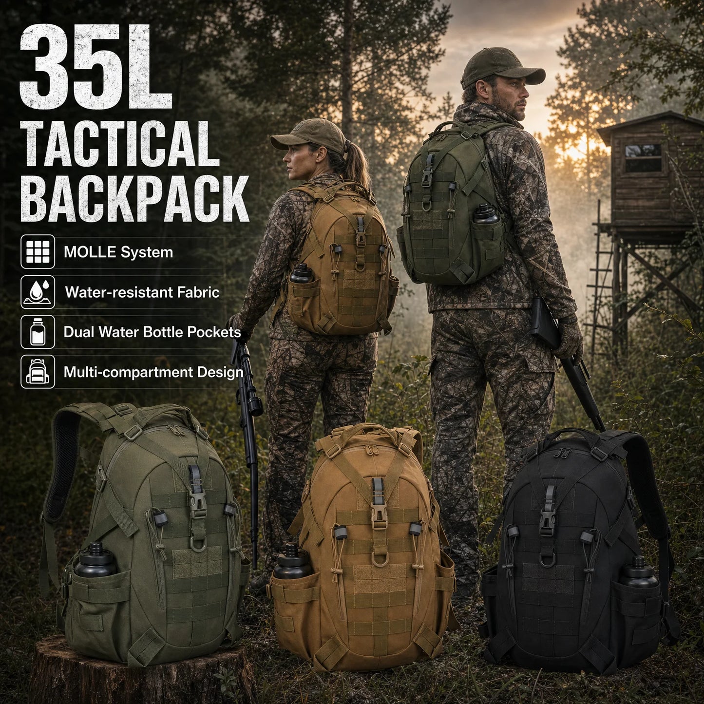 ReFire Gear Tactical Hunting Backpack With Molle Webbing