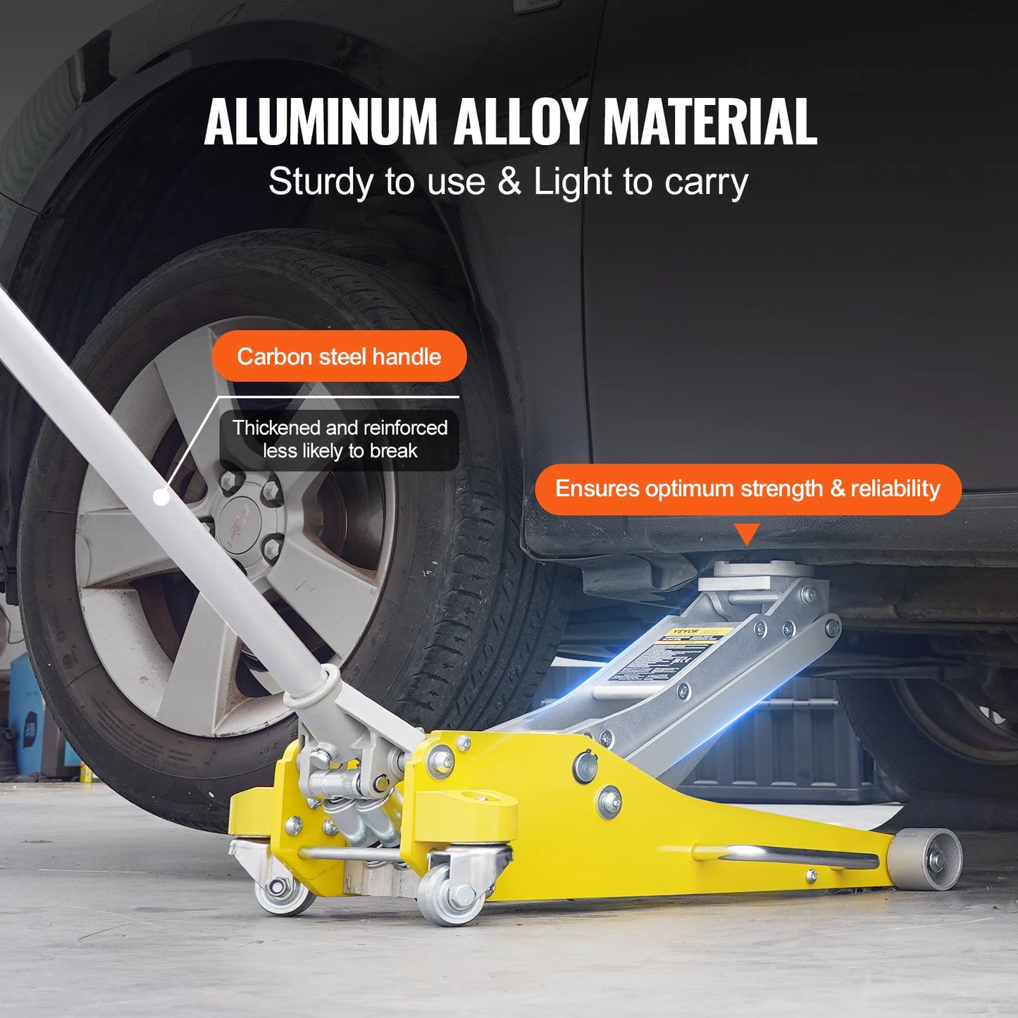 SucceBuy Aluminum Hydraulic Floor Jack With Dual Piston Lift Pump