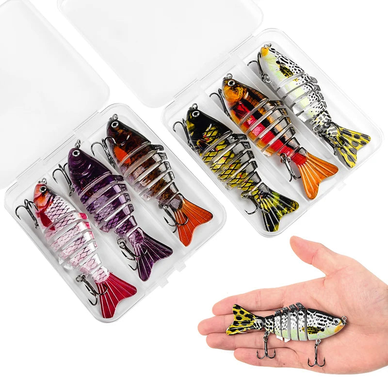 Jsfun Segmented Swimbait Fishing Lure With Treble Hooks