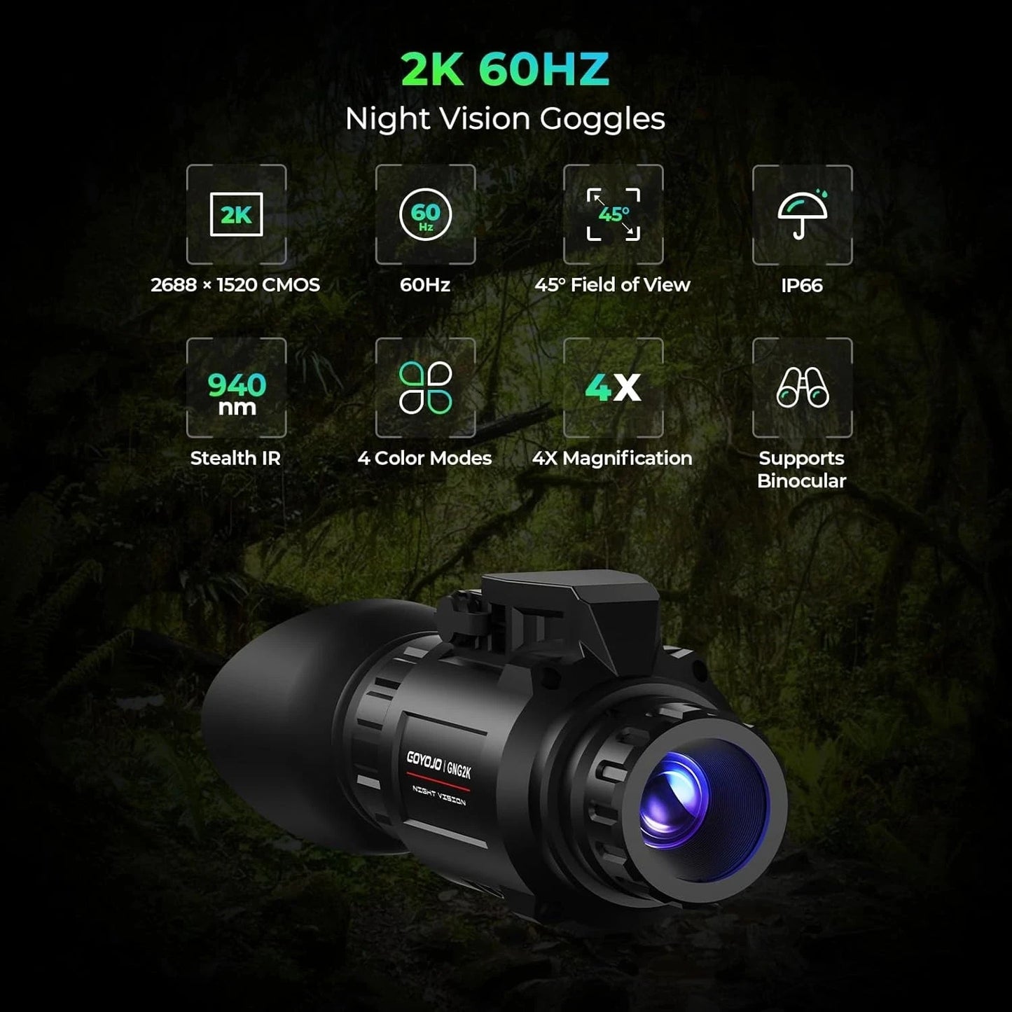 Goyojo 2K Night Vision Monocular With 940nm IR And IP66