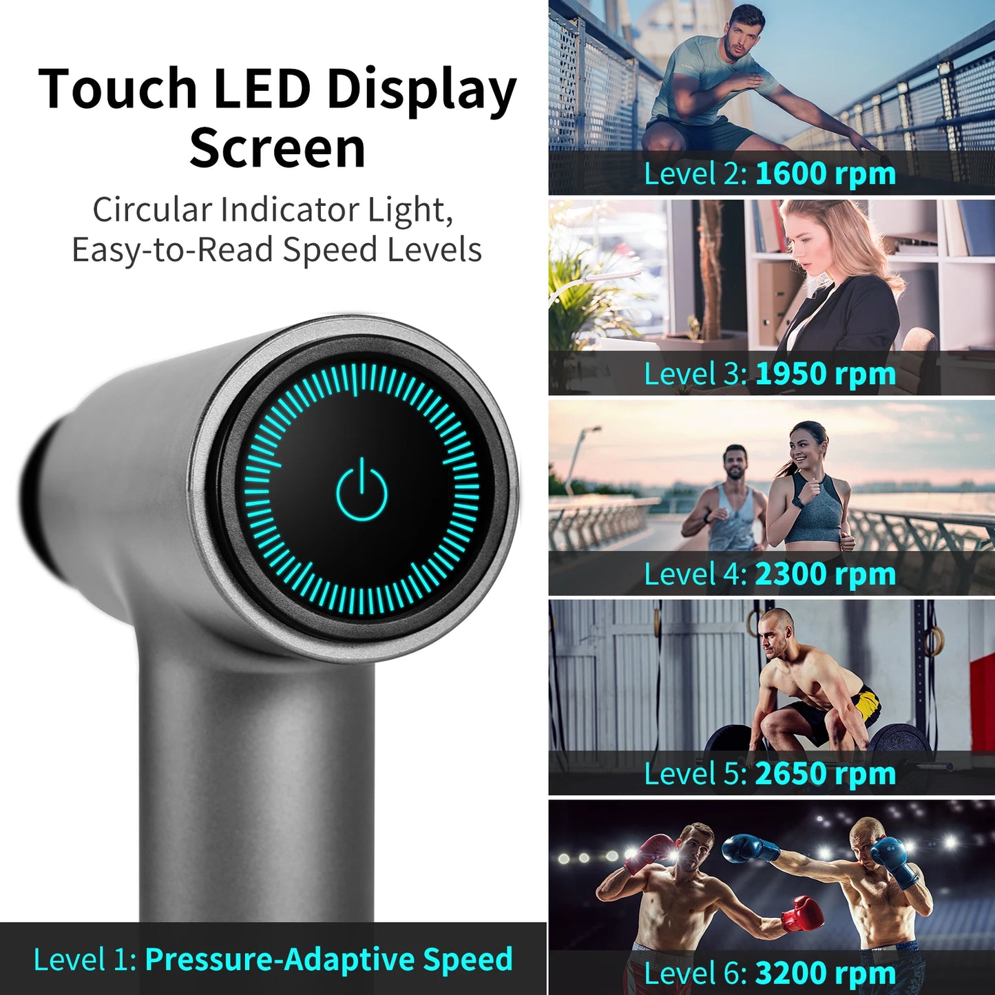 Arborleaf Percussion Massage Gun With Six Speeds And Five Heads