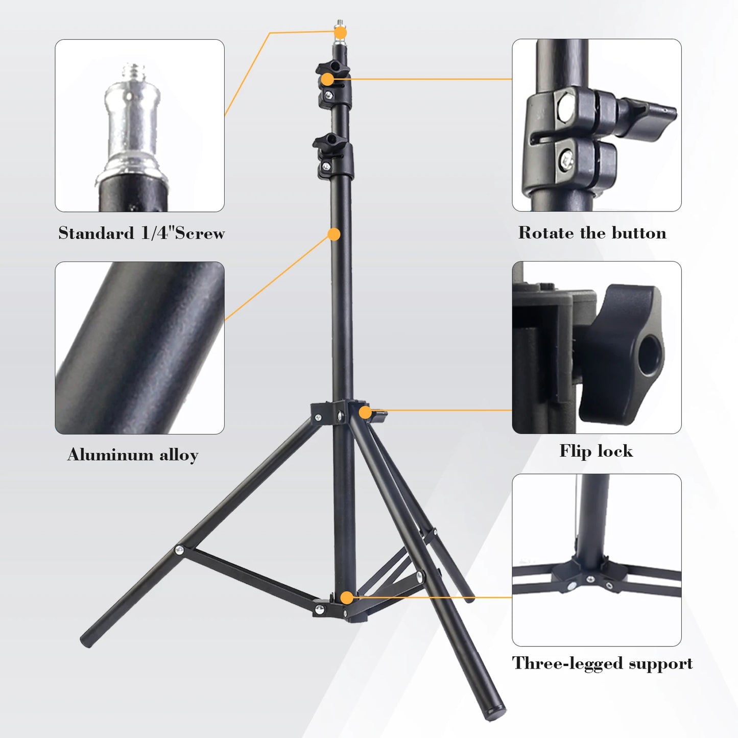 Professional Portable Aluminum Tripod With Flexible Hose And Wireless Remote