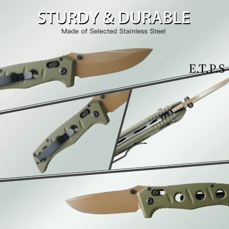 ZM Outdoors G10 Handle Stainless Steel Folding Outdoor Survival Knife