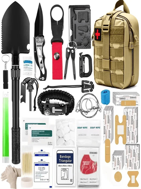 Portable Emergency Survival First Aid Kit For Camping Hiking Travel