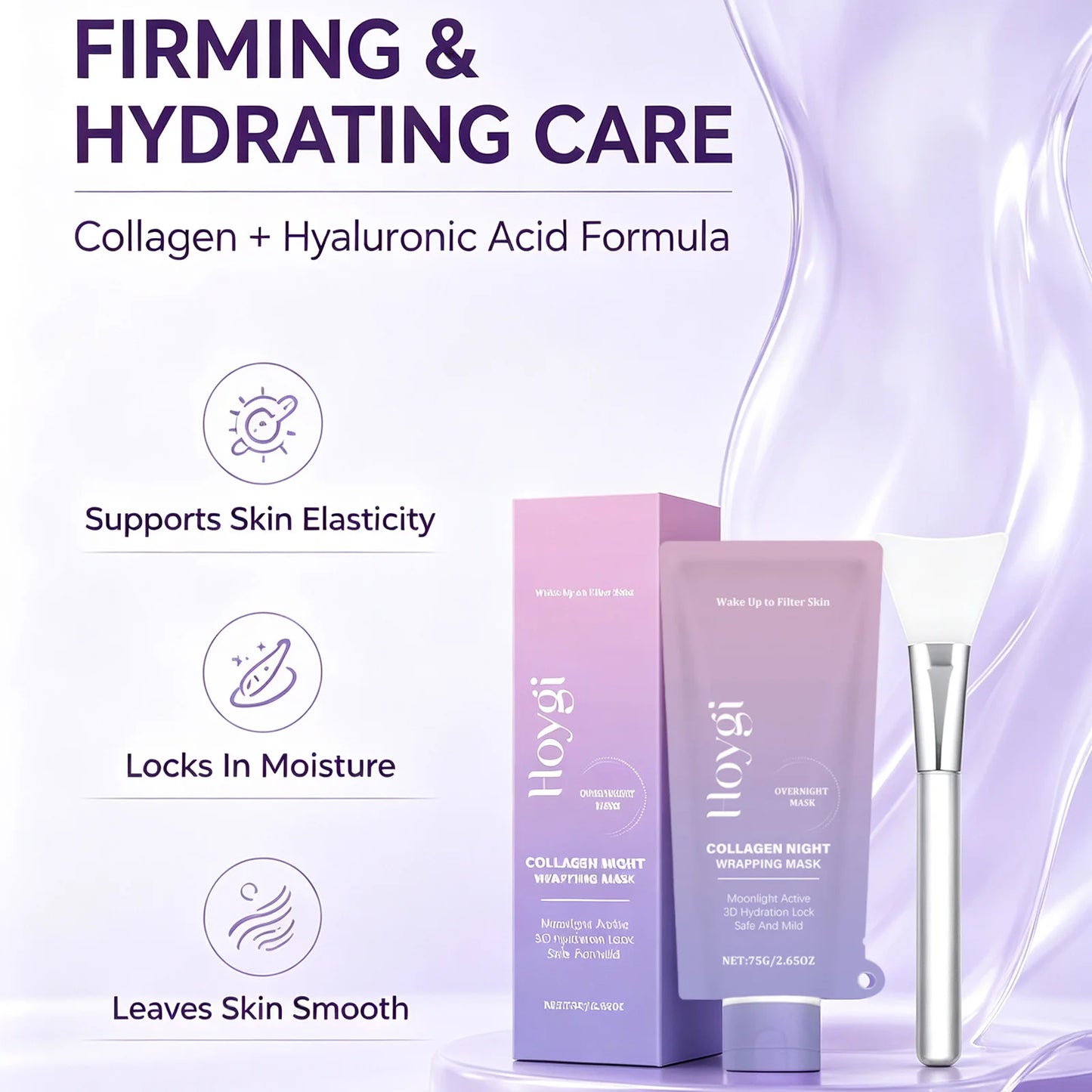Hoygi Collagen Night Wrapping Face Mask With Hyaluronic Acid