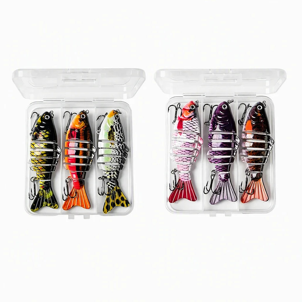 Jsfun Segmented Swimbait Fishing Lure With Treble Hooks