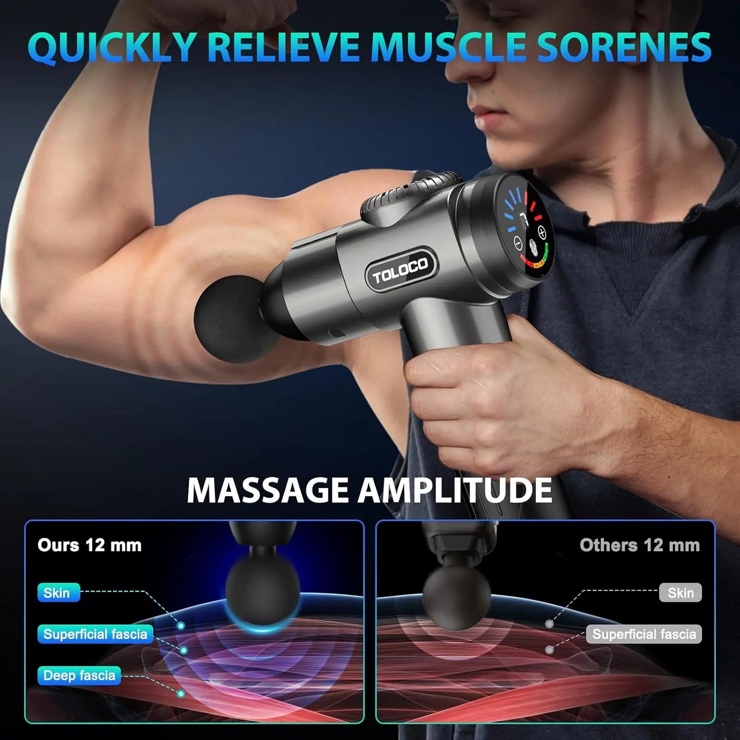Deep Tissue Percussion Massage Gun With Brushless Motor