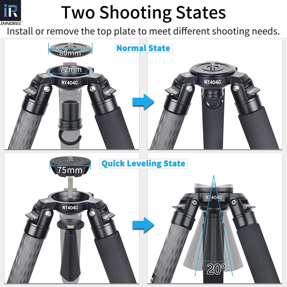 Innorel Heavy Duty Carbon Fiber Tripod For Professional Photography