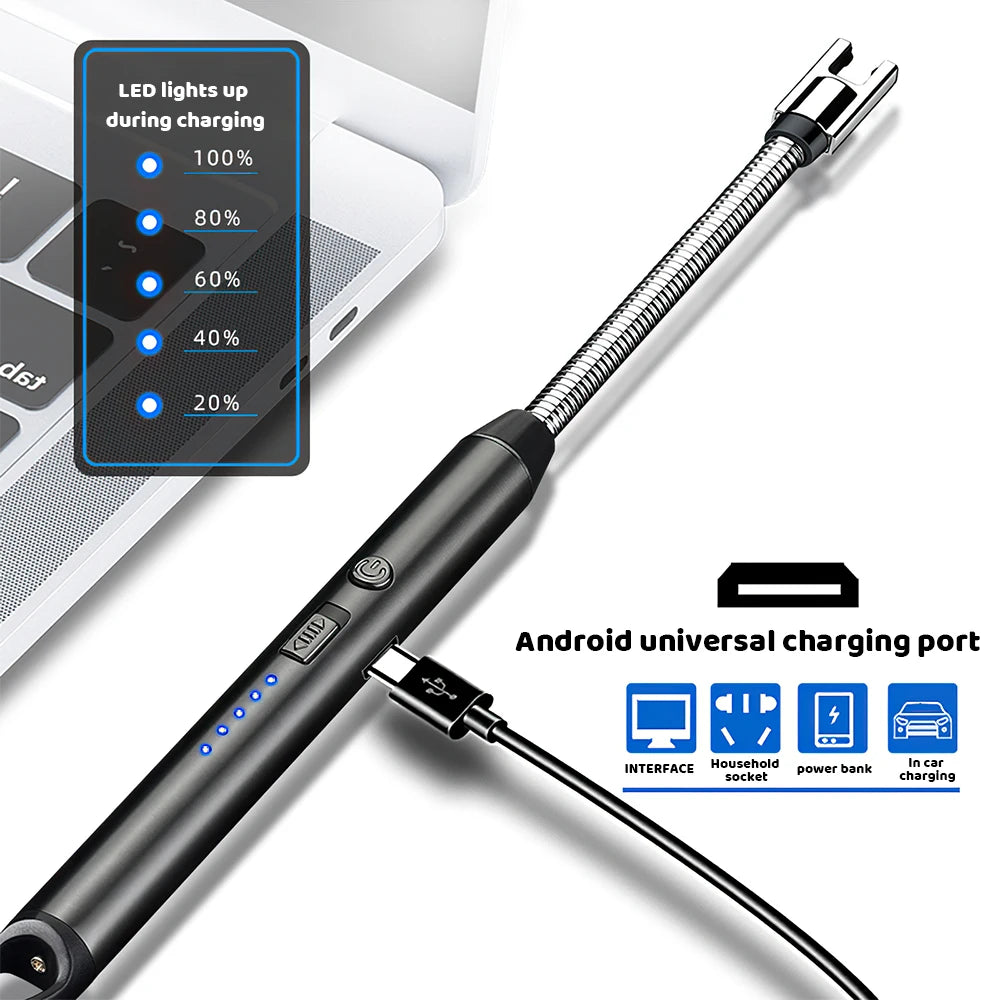 USB Rechargeable Electric Arc Lighter Windproof Flexible Neck Igniter