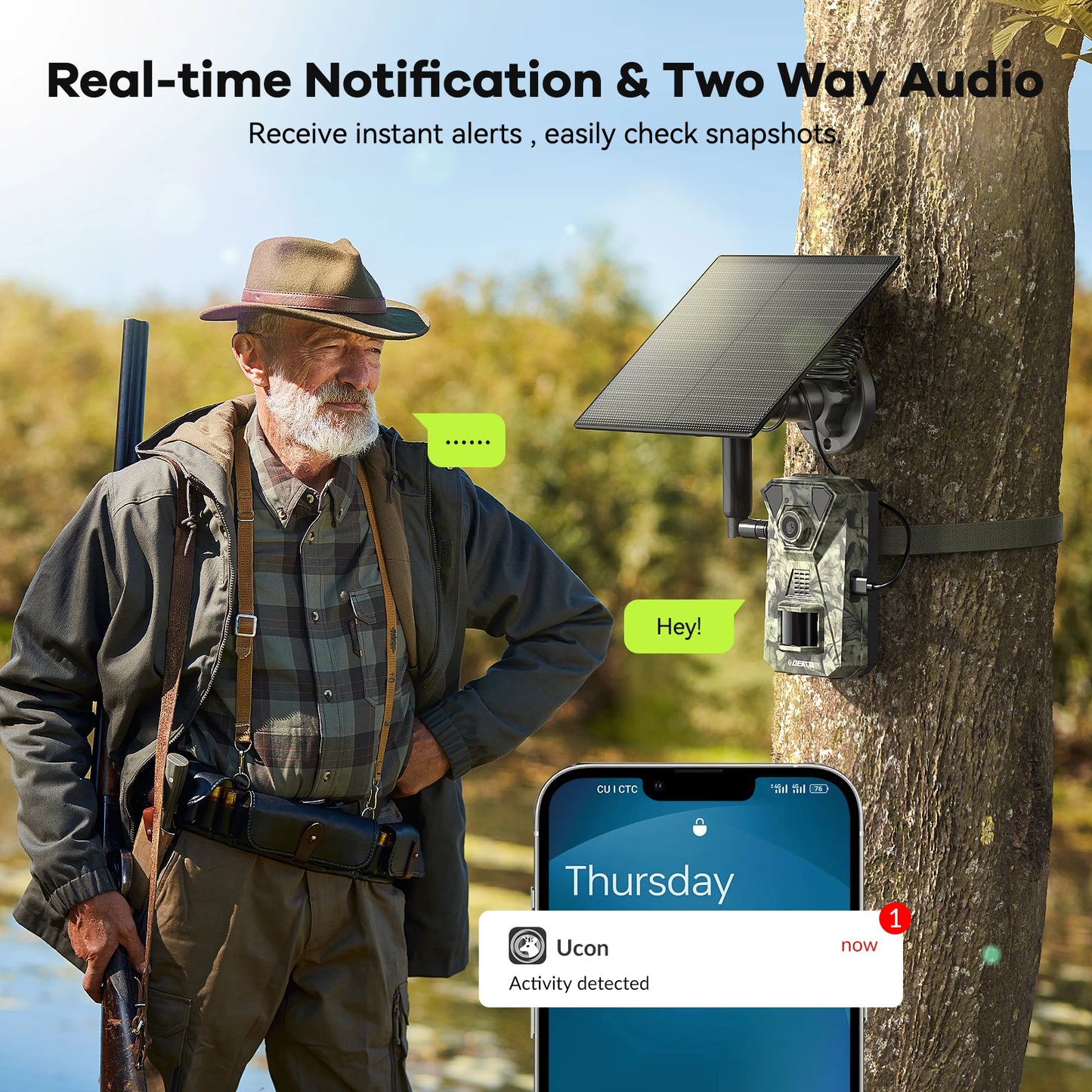 4G LTE 2.7K Solar Wildlife Camera With PIR Night Vision