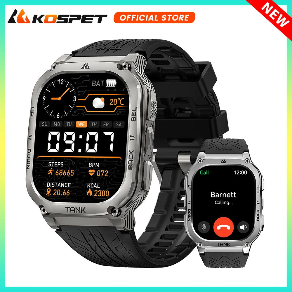 KOSPET Tank M3 Smartwatch Featuring AMOLED Display And Bluetooth