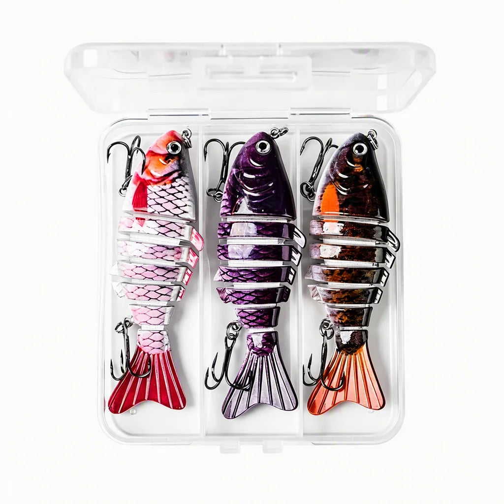 Jsfun Segmented Swimbait Fishing Lure With Treble Hooks