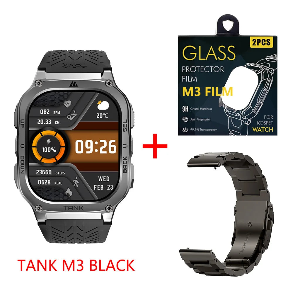 KOSPET Tank M3 Smartwatch Featuring AMOLED Display And Bluetooth