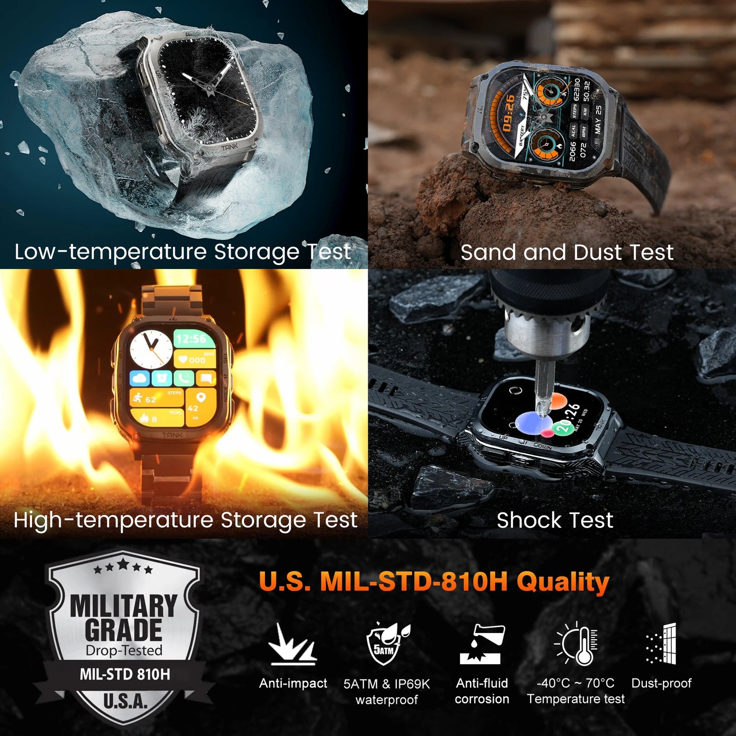KOSPET Tank M3 Smartwatch Featuring AMOLED Display And Bluetooth