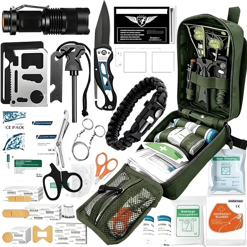 Tactical Molle Backpack With Emergency Survival And First Aid Kit