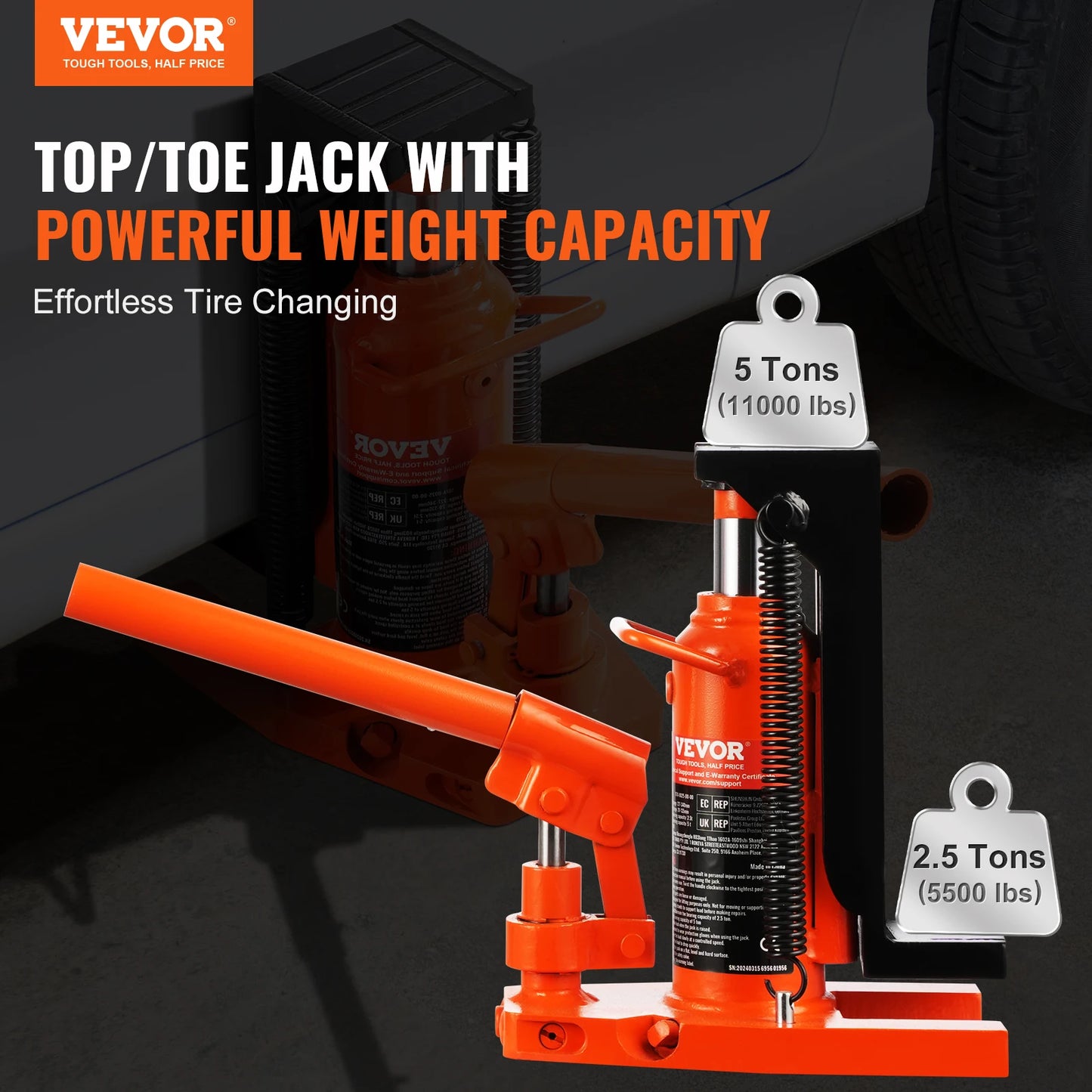 Industrial Hydraulic Toe Jack For Automotive Lifting And Repair