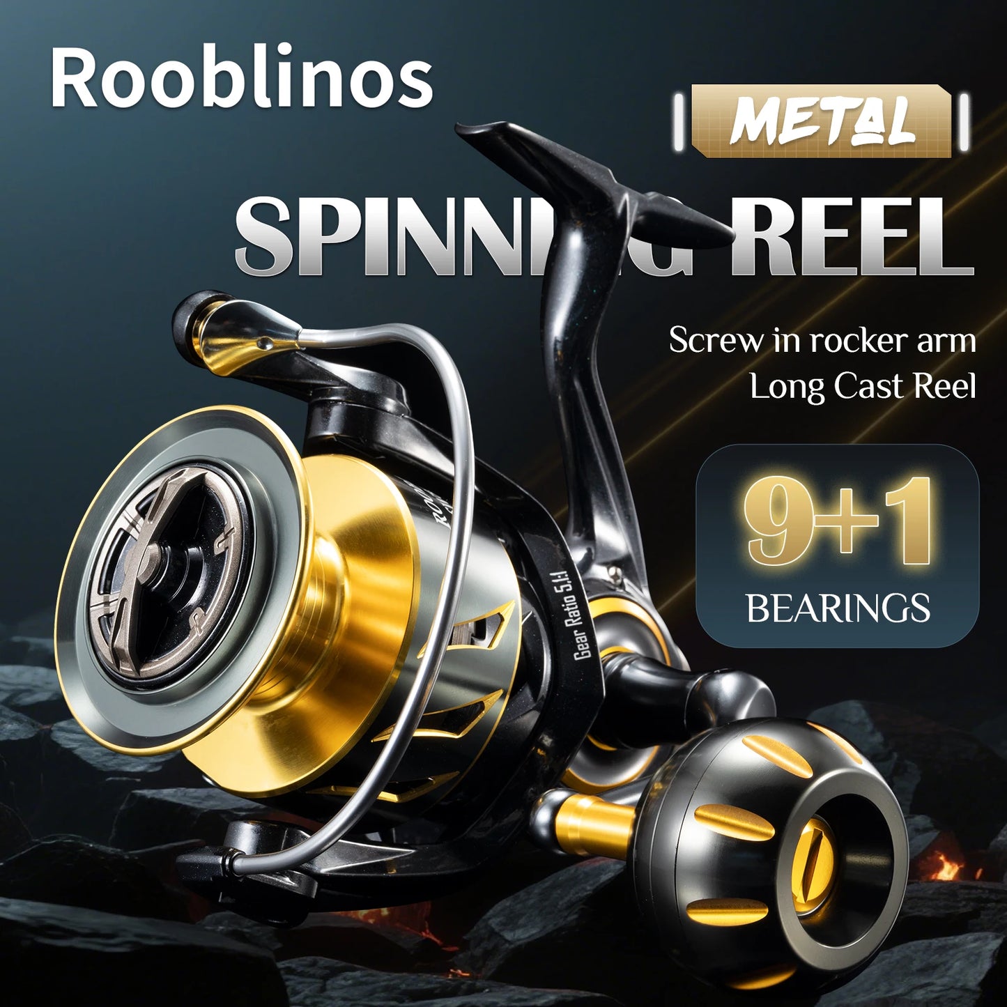 Rooblinos Ultralight Spinning Reel For Saltwater Surf Fishing