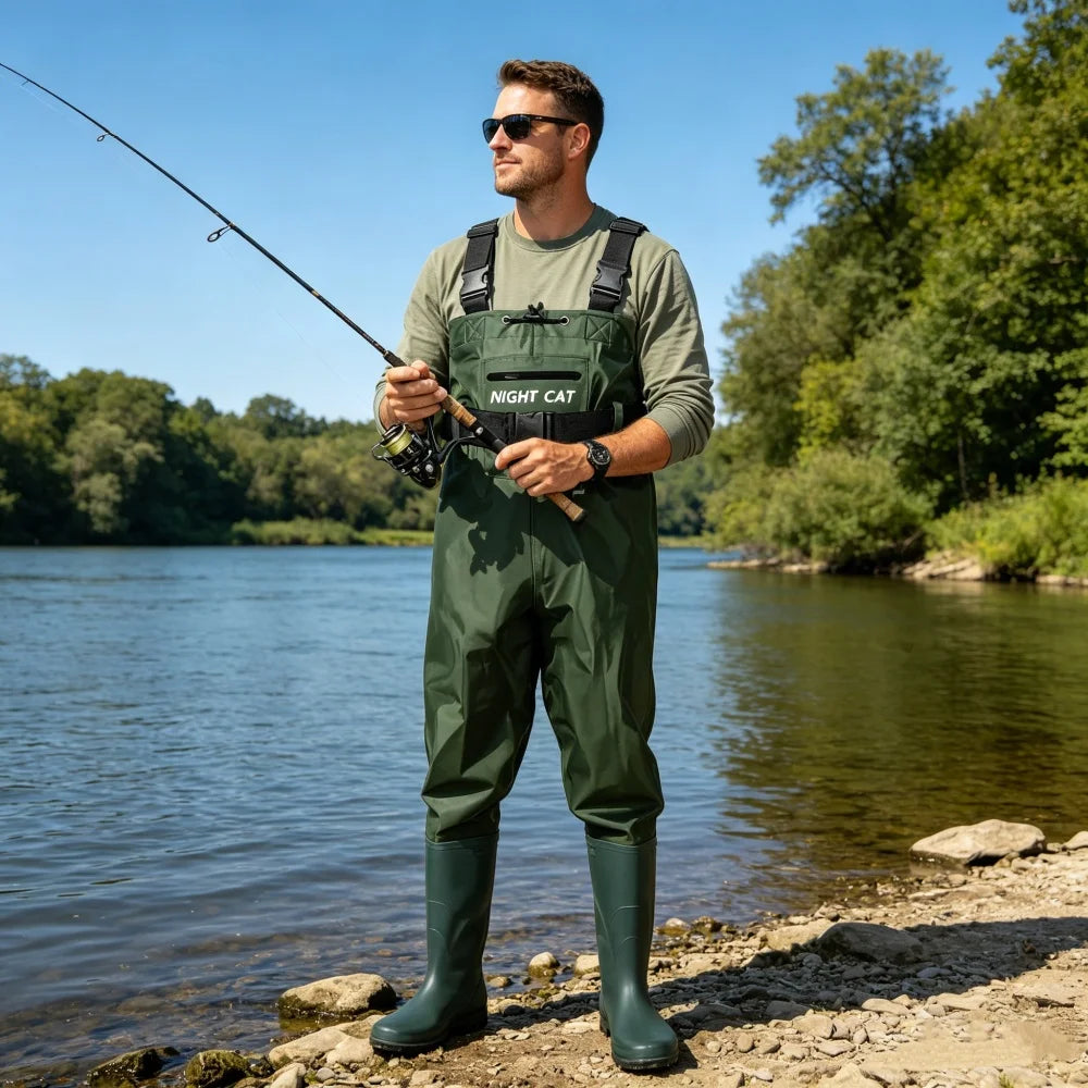 Night Cat Waterproof Nylon Fishing Chest Wader With Boots