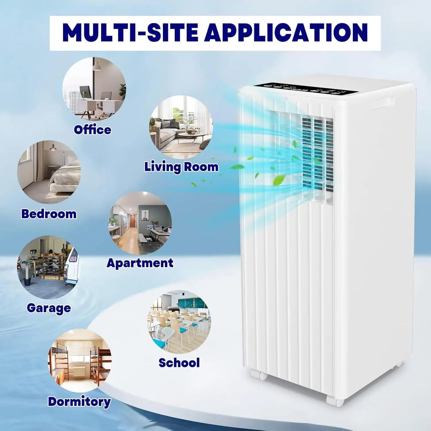 Portable 8000 BTU Air Conditioner With Cooling And Dehumidifier
