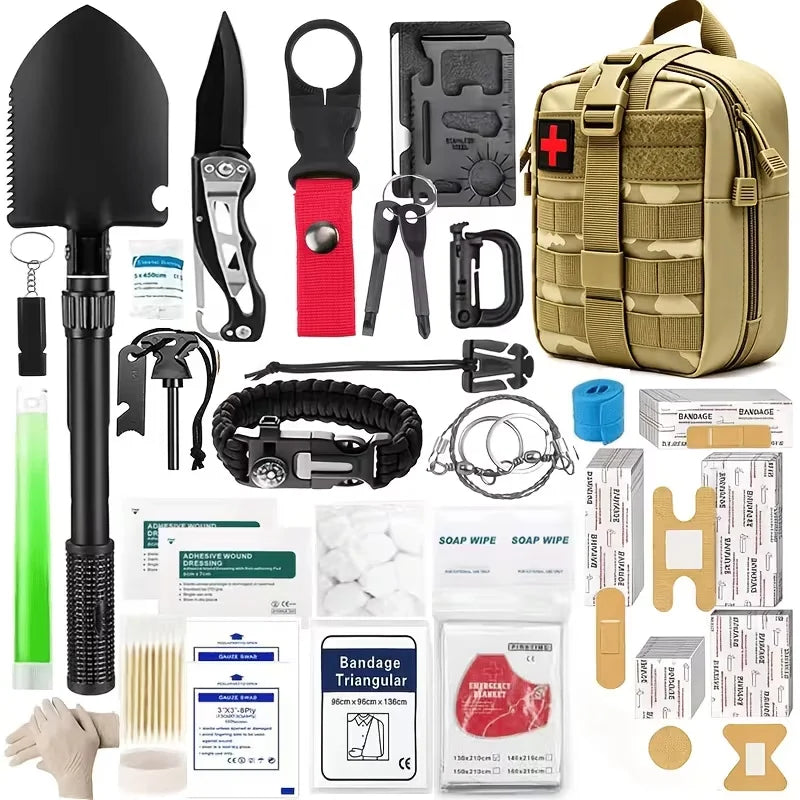 Portable Emergency Survival First Aid Kit For Camping Hiking Travel