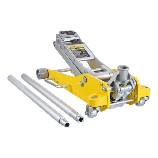 SucceBuy Aluminum Hydraulic Floor Jack With Dual Piston Lift Pump